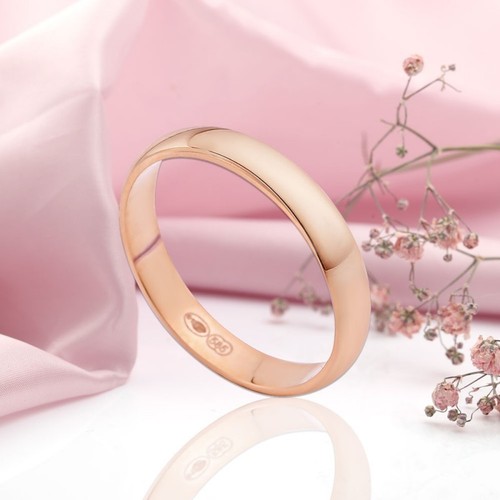 Rose gold 585 goldehering ring - rose,