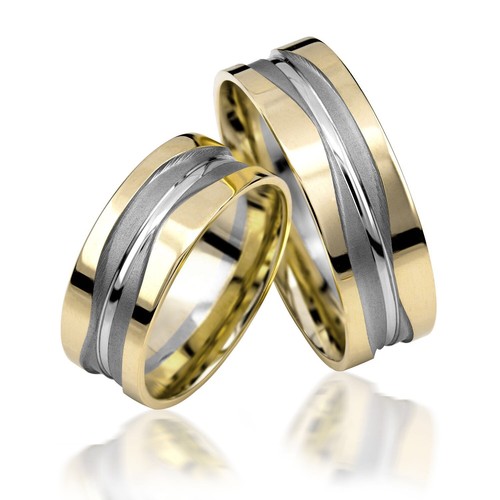 2x585 gold trauringe - trauringe, paarpreis